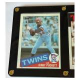Kirby Puckett 3-Card Plaque w/ Rookie Card