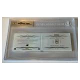 Mikael Granlund RC Auto & Tri-Colored Jumbo Relic /25 2013-14 National Treasiures Booklet #26 Numbered 07/25 Beckett Graded 9 / 9 Minnesota Wild Hockey Card