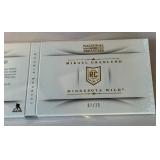 Mikael Granlund RC Auto & Tri-Colored Jumbo Relic /25 2013-14 National Treasiures Booklet #26 Numbered 07/25 Beckett Graded 9 / 9 Minnesota Wild Hockey Card