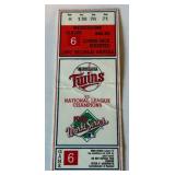 Minnesota Twins 1987 World Series Game 6 Laminated Baseball Ticket