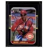 Barry Larkin Autographed RC 1987 Donruss #492 Rookie Baseball Card