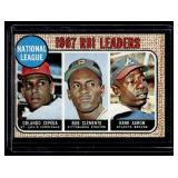 Roberto Clemente / Hank Aaron / Orlando Cepeda (3 HOFs!) 1968 Topps #3 NL RBI Leaders Vintage Baseball Card