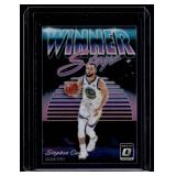 Steph Curry Purple Refractor Winner Stays Insert 2018-19 Donruss Optic #15 Basketball Card