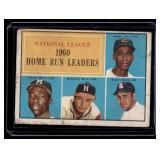 Hank Aaron, Ernie Banks, Mathews, Boyer 1961 Topps NL HR Leaders #43 Vintage Baseball Card