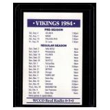 1984 Minnesota Vikings and University of Minnesota Vintage Pocket Schedule