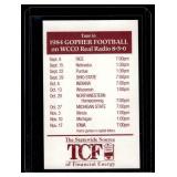 1984 Minnesota Vikings and University of Minnesota Vintage Pocket Schedule