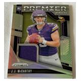 JJ McCarthy RC Relic 2024 PrizmPremier Jerseys #PJ-JJM Minneosta Vikings Rookie Football Card