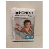 NEW HONEST CLEAN CONSCIOUS DIAPERS SIZE 2 32CT