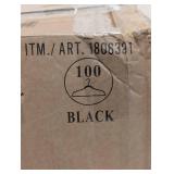 NEW COSCO 100CT BLACK FABRIC HANGERS