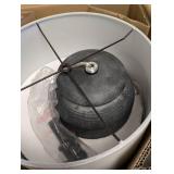 NEW CERAMIC LAMP WITH SHADE CHARCOAL