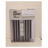 NEW 100% BLACKOUT WINDOW PANELS 2PK GRAY