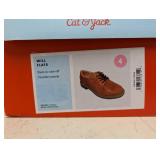 NEW CAT & JACK KIDS WILL FLATS SIZE 4 COGNAC