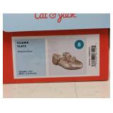 NEW CAT & JACK KIDS ELIANA FLATS SIZE 8 GOLD