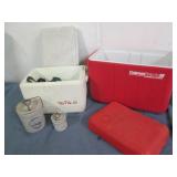 2 Coolers and vintage stoneware...