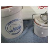 2 Coolers and vintage stoneware...