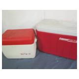2 Coolers and vintage stoneware...