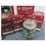 Twinkling lights and a candle...