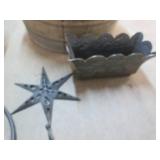 Vintage metal basins, metal decor a...