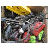 Box of assorted batteries, charger ...