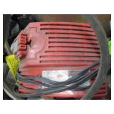 Box of assorted batteries, charger ...