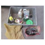 Plastic tote of automotive fluids, ...