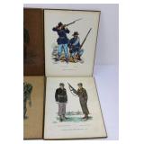 Vintage US Army Infantry Set - 6 Antique Military Wall Decor (1814-1950) 12" x 9"