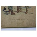 Vintage US Army Infantry Set - 6 Antique Military Wall Decor (1814-1950) 12" x 9"