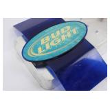 Bud Light Clock Sign with Blue Ribbon Accent (Tested, Clock in working condition) Approximately 25"L