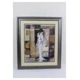 Framed Art Prints - Pair of Women Portraits in Abstract Collage 27.5" x 23.5"