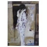 Framed Art Prints - Pair of Women Portraits in Abstract Collage 27.5" x 23.5"