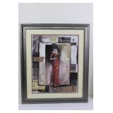 Framed Art Prints - Pair of Women Portraits in Abstract Collage 27.5" x 23.5"