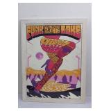 Framed Psychedelic Poster Art - Colorful Landscape with Stylized Figure 26.5" x 20.5"