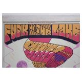 Framed Psychedelic Poster Art - Colorful Landscape with Stylized Figure 26.5" x 20.5"