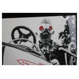 Tonka Framed Wall Art - Black & White Photo of Child in Gas Mask in Tonka Truck 28.5" x 22.5"