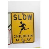 Vintage Road Signs - STOP Sign, Elephant Crossing, No Parking This Side (Lot of 5) Various Sizes