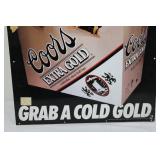 Coors Extra Gold Draft Poster Sign - Grab A Cold Gold Vintage Beer Ad 23"Tall