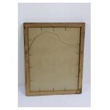 Framed Vintage Pin-Up Calendar Print - Santa Girl in Red Velvet Dress, December 14.5" x 11.5"