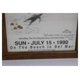 North County Newspapers Bocce Ball Championship Poster - 1990 World Beach Championship (Framed) 19.5" x 11.5"