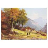 Five Vintage Framed Pictures - Landscapes & Portraits in Ornate Frames Many Sizes