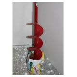 Eskimo Ice Auger - Red Manual Ice Drill with Spiral Blade