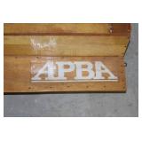 APBA Wooden Speedboat Display Hull with Clear Canopy & Wooden Steering Wheel