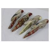 Hand-Carved Wooden Birds (Lot of 4)