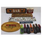 Bar Signs (Lot of 7) Lakeside, Canadian Club, Beer Garden & I Love This Bar