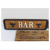 Bar Signs (Lot of 7) Lakeside, Canadian Club, Beer Garden & I Love This Bar