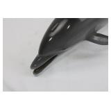 Shark Figurine Sculpture - Gray Plastic, About 11.5 in Long, Open Mouth with Teeth
