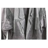 Leather Fringe Jacket - Size 42 - Made in Korea