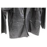 Leather Fringe Jacket - Size 42 - Made in Korea