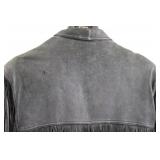 Leather Fringe Jacket - Size 42 - Made in Korea