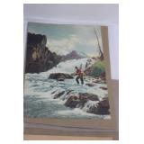 Vintage Hunting & Fishing Ephemera - Post Cover, Angler Print, North American Decoys 1968, Elk Master Call