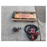 Wooden Platform Dolly with Side Rails and Cushioned End Pad - Jumper Cables Included